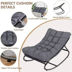 Fauteuil à bascule moderne pour adultes, fauteuil œuf surdimensionné avec inclinaison réglable et coussin amovible, fauteuil à bascule rembourré pour salon, terrasse
