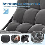 Fauteuil à bascule moderne pour adultes, fauteuil œuf surdimensionné avec inclinaison réglable et coussin amovible, fauteuil à bascule rembourré pour salon, terrasse