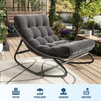 Fauteuil à bascule moderne pour adultes, fauteuil œuf surdimensionné avec inclinaison réglable et coussin amovible, fauteuil à bascule rembourré pour salon, terrasse