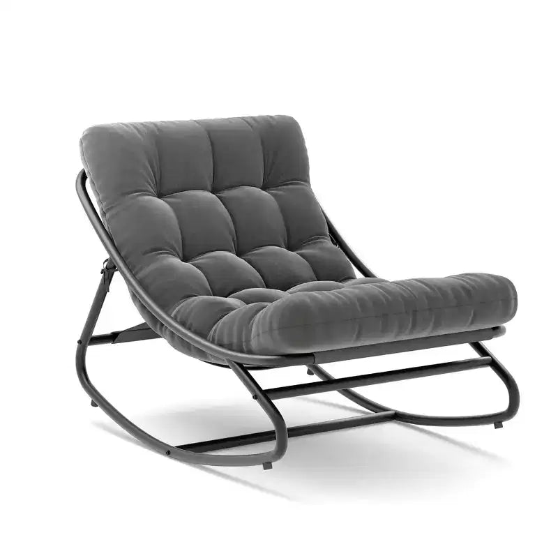 Fauteuil à bascule moderne pour adultes, fauteuil œuf surdimensionné avec inclinaison réglable et coussin amovible, fauteuil à bascule rembourré pour salon, terrasse