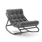 Fauteuil à bascule moderne pour adultes, fauteuil œuf surdimensionné avec inclinaison réglable et coussin amovible, fauteuil à bascule rembourré pour salon, terrasse