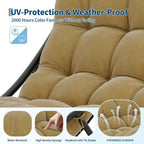 Fauteuil à bascule moderne pour adultes, fauteuil œuf surdimensionné avec inclinaison réglable et coussin amovible, fauteuil à bascule rembourré pour salon, terrasse
