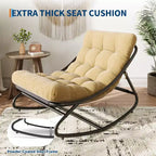 Fauteuil à bascule moderne pour adultes, fauteuil œuf surdimensionné avec inclinaison réglable et coussin amovible, fauteuil à bascule rembourré pour salon, terrasse
