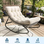 Fauteuil à bascule moderne pour adultes, fauteuil œuf surdimensionné avec inclinaison réglable et coussin amovible, fauteuil à bascule rembourré pour salon, terrasse