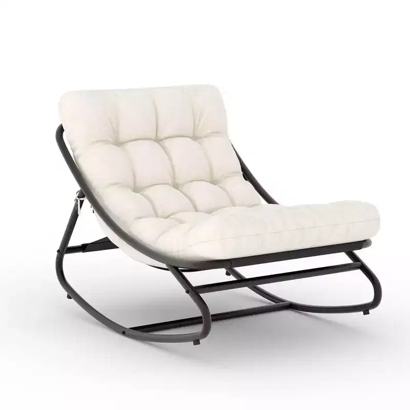 Fauteuil à bascule moderne pour adultes, fauteuil œuf surdimensionné avec inclinaison réglable et coussin amovible, fauteuil à bascule rembourré pour salon, terrasse