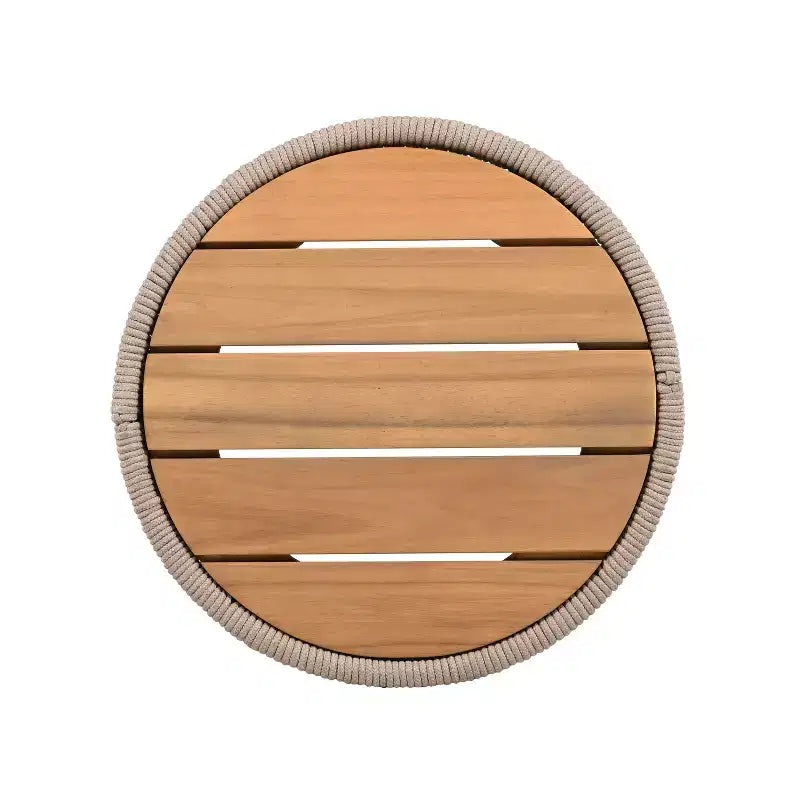 1 Table d'appoint moderne rustique, table d'appoint en bois d'acacia et corde pour salon, chambre, patio