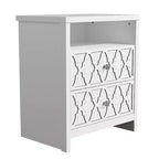Table de chevet à 2 tiroirs avec étagère ouverte 22,8 L 15,7 P 26,8 H