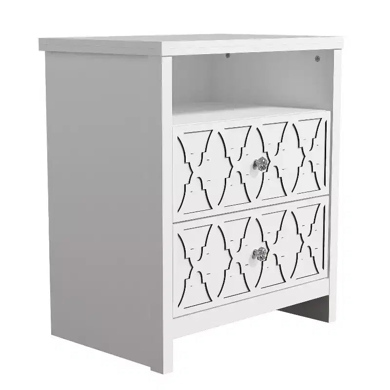 Table de chevet à 2 tiroirs avec étagère ouverte 22,8 L 15,7 P 26,8 H