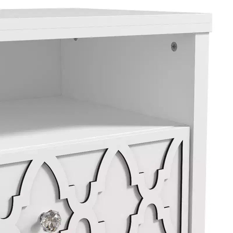 Table de chevet à 2 tiroirs avec étagère ouverte 22,8 L 15,7 P 26,8 H