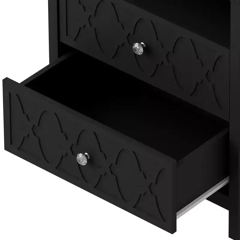 Table de chevet à 2 tiroirs avec étagère ouverte 22,8 L 15,7 P 26,8 H
