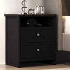 Table de chevet à 2 tiroirs avec étagère ouverte 22,8 L 15,7 P 26,8 H