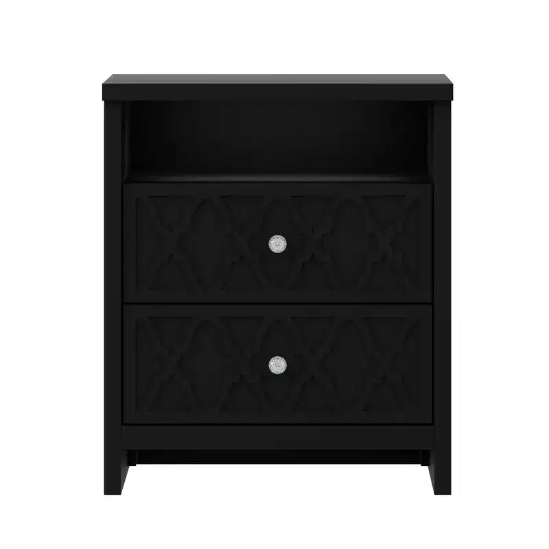Table de chevet à 2 tiroirs avec étagère ouverte 22,8 L 15,7 P 26,8 H