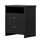 Table de chevet à 2 tiroirs avec étagère ouverte 22,8 L 15,7 P 26,8 H