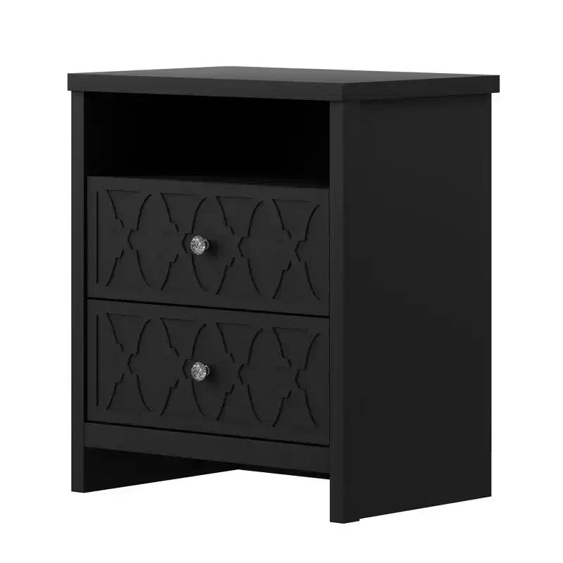 Table de chevet à 2 tiroirs avec étagère ouverte 22,8 L 15,7 P 26,8 H