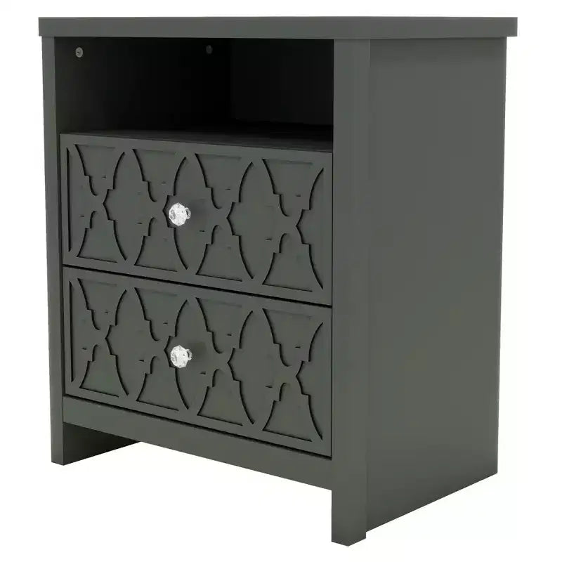 Table de chevet à 2 tiroirs avec étagère ouverte 22,8 L 15,7 P 26,8 H