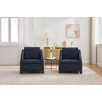 Fauteuil en chenille, accoudoirs en bois, assise rembourrée, salon chambre, beige