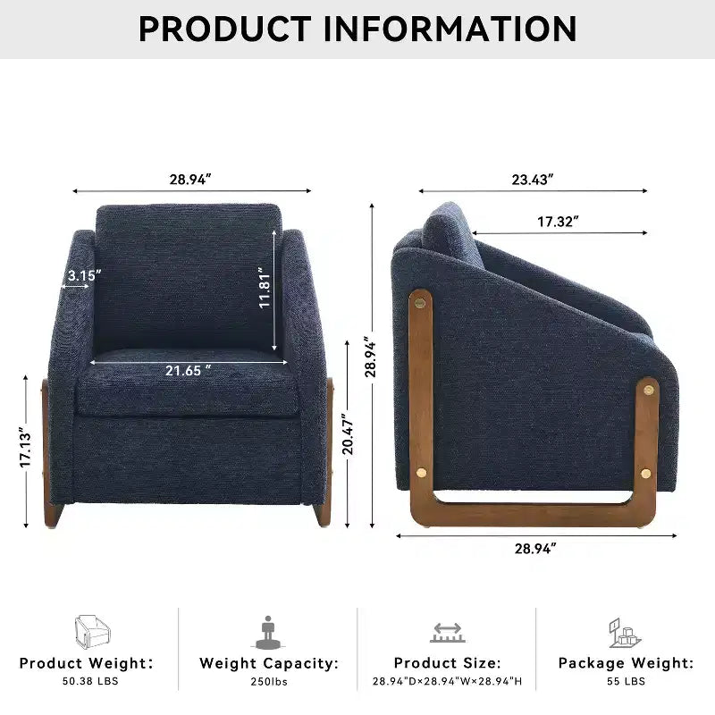 Fauteuil en chenille, accoudoirs en bois, assise rembourrée, salon chambre, beige