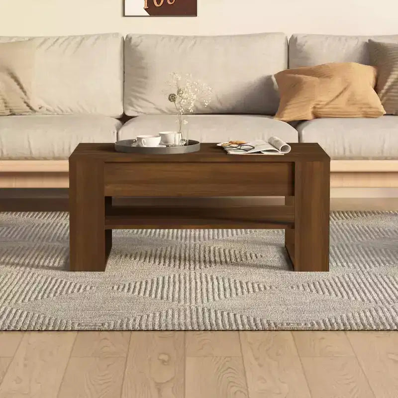 Table basse en bois d'ingénierie blanc Table basse moyenne