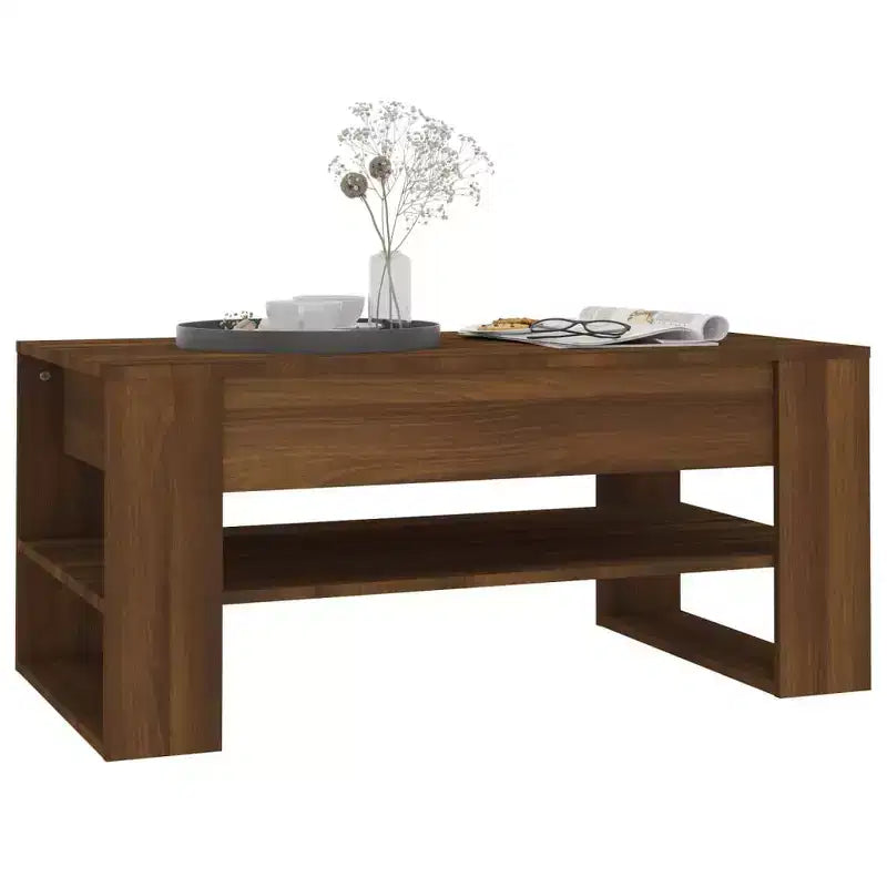 Table basse en bois d'ingénierie blanc Table basse moyenne