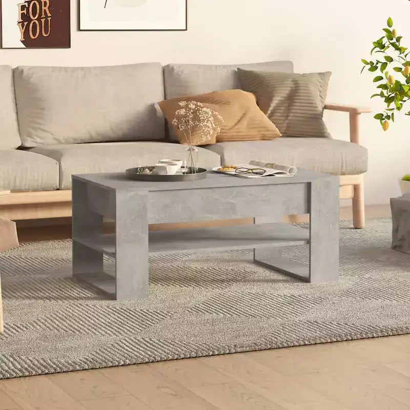 Table basse en bois d'ingénierie blanc Table basse moyenne