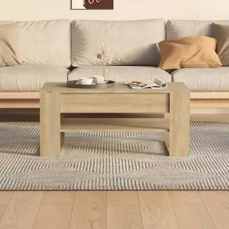 Table basse en bois d'ingénierie blanc Table basse moyenne