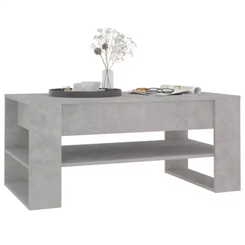 Table basse en bois d'ingénierie blanc Table basse moyenne