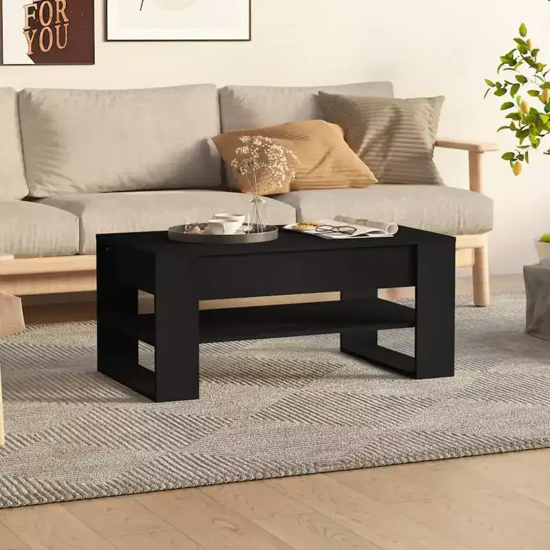 Table basse en bois d'ingénierie blanc Table basse moyenne