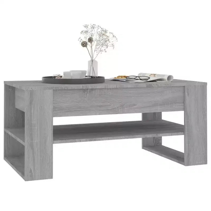 Table basse en bois d'ingénierie blanc Table basse moyenne