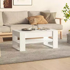 Table basse en bois d'ingénierie blanc Table basse moyenne