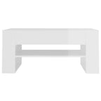 Table basse en bois d'ingénierie blanc Table basse moyenne