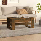 Table basse en bois d'ingénierie blanc Table basse moyenne