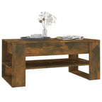 Table basse en bois d'ingénierie blanc Table basse moyenne