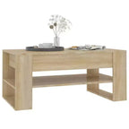 Table basse en bois d'ingénierie blanc Table basse moyenne