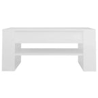 Table basse en bois d'ingénierie blanc Table basse moyenne