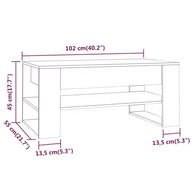 Table basse en bois d'ingénierie blanc Table basse moyenne