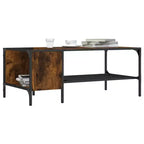 Table basse avec étagère d'appoint en bois d'ingénierie