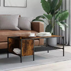 Table basse avec étagère d'appoint en bois d'ingénierie