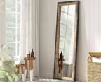16x48 Leaner Floor Mirror Full Length Large Rustic Standing Leaning Hanging Wood and Metal Long Farmhouse Wall Mirror Brown