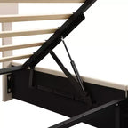 Lit plateforme capitonné Queen Size avec vérin hydraulique et rangement
