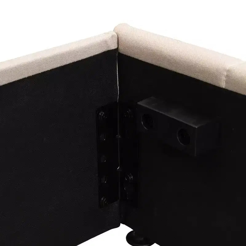 Lit plateforme capitonné Queen Size avec vérin hydraulique et rangement