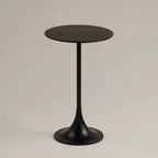 Table d'appoint en marbre noir avec base noire