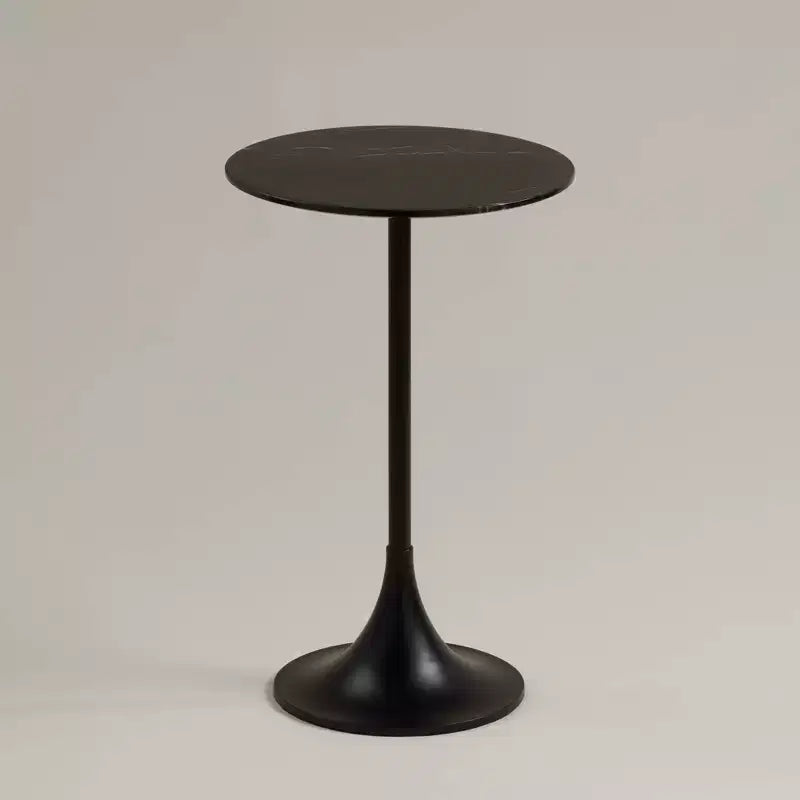Table d'appoint en marbre noir avec base noire