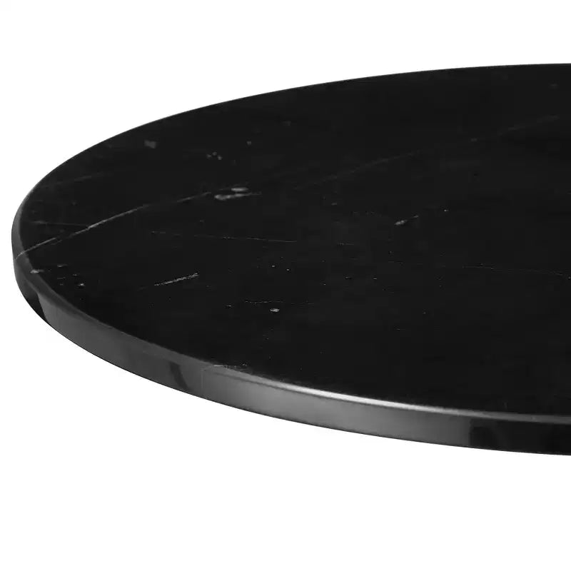 Table d'appoint en marbre noir avec base noire
