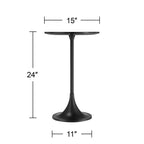 Table d'appoint en marbre noir avec base noire