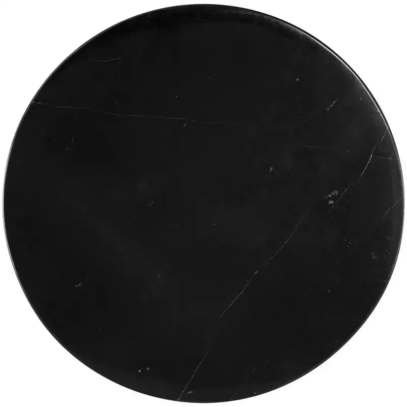 Table d'appoint en marbre noir avec base noire