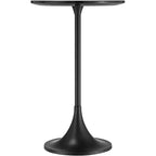 Table d'appoint en marbre noir avec base noire
