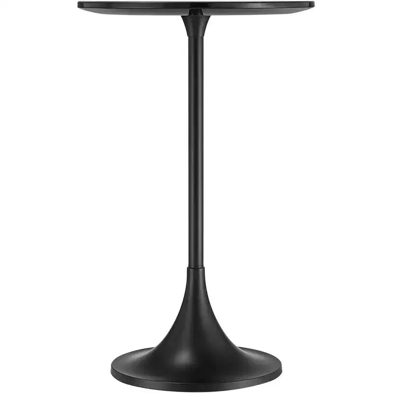 Table d'appoint en marbre noir avec base noire