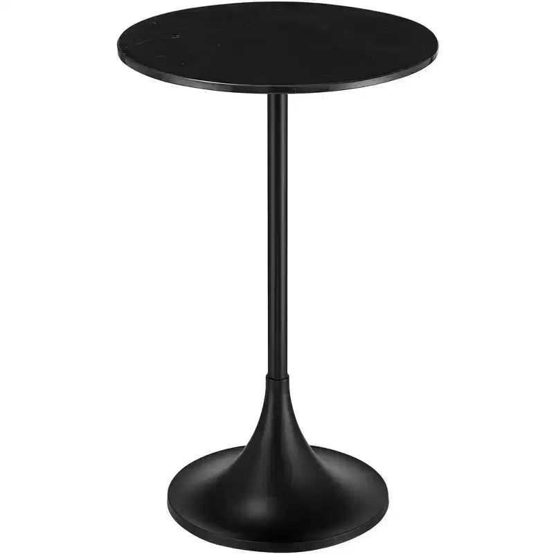 Table d'appoint en marbre noir avec base noire