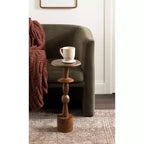 Table d'appoint, 9x9x22, Noyer brun