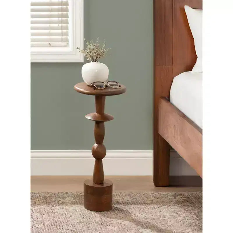 Table d'appoint, 9x9x22, Noyer brun